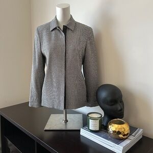 Jones New York⎪Wool Blend Houndstooth Snap-Front Jacket